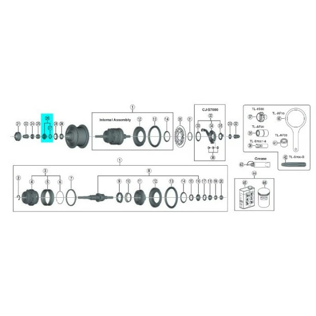 Cône Gauche Shimano Nexus SG-S7000-8 - Y31L98040