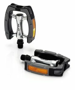 Pédales XLC City/Confort Alu Revêtement Plastique Noir/arg/gris