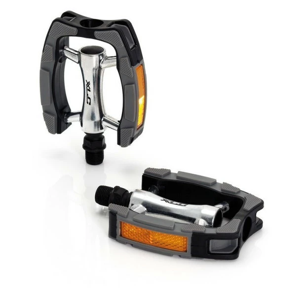 Pédales XLC City/Confort Alu Revêtement Plastique Noir/arg/gris