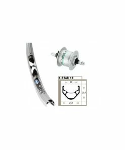 Xxcycle Roue Dynamo 20' Shimano DH3N20 Rigida X-Star 19 (406-19) Argent
