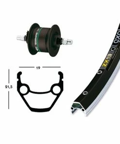 Xxcycle Roue Dynamo 26' Shimano DH3N20 Exal ZX 19 Noir (559-19)