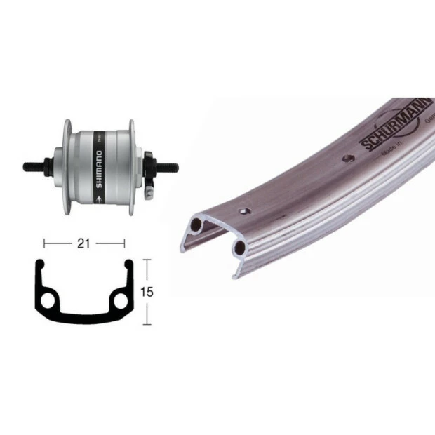 Xxcycle Roue Dynamo 26' Shimano DH3N31 Starr (559-21) - Simple Paroi