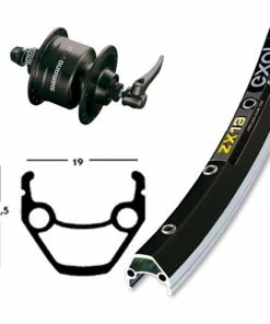 Xxcycle Roue Dynamo 26' Shimano DH3N72 Exal ZX 19 Noir (559-19)