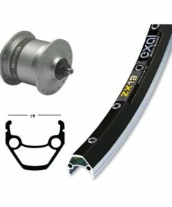 Shimano/Exal Roue Dynamo 26' Shimano DH3ND30-A/Exal ZX 19 Noir - 559/19