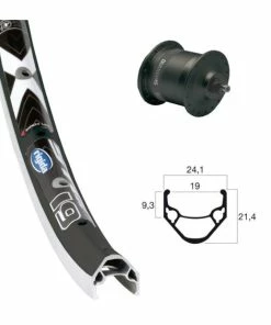 Shimano / Ryde Roue Moyeu Dynamo Shimano DH-3N30 / Ryde 28' X-star 19 - 622/19