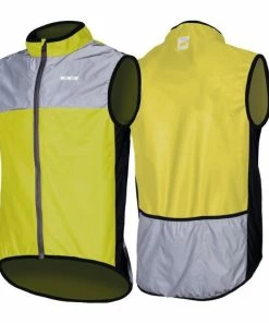 Veste Coupe-Vent Réfléchissante Wowow Dark 1.1 Jaune/Gris